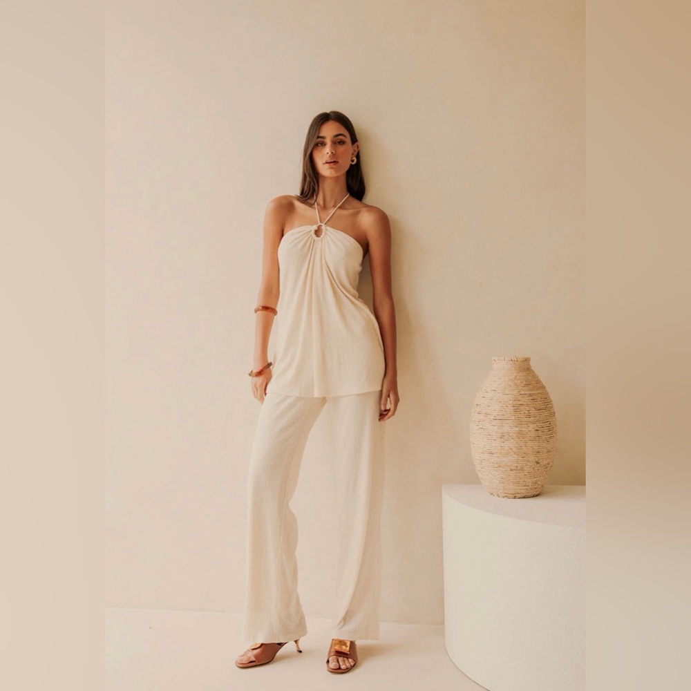 Sabo Skirt Cream Halter Jumpsuit